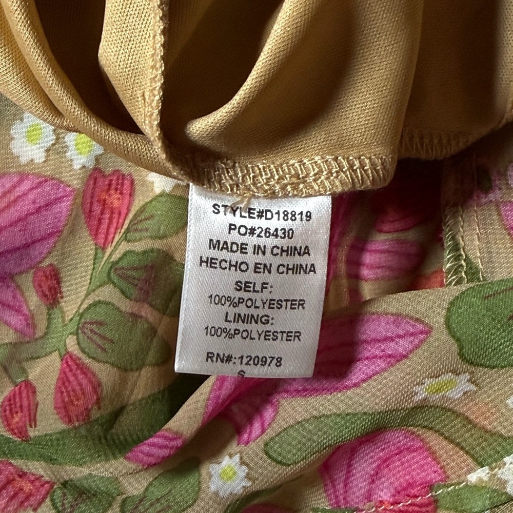 entro Pink and Green Floral Off-Shoulder Tiered Maxi Dress Puff sleeve - Picture 4 of 5